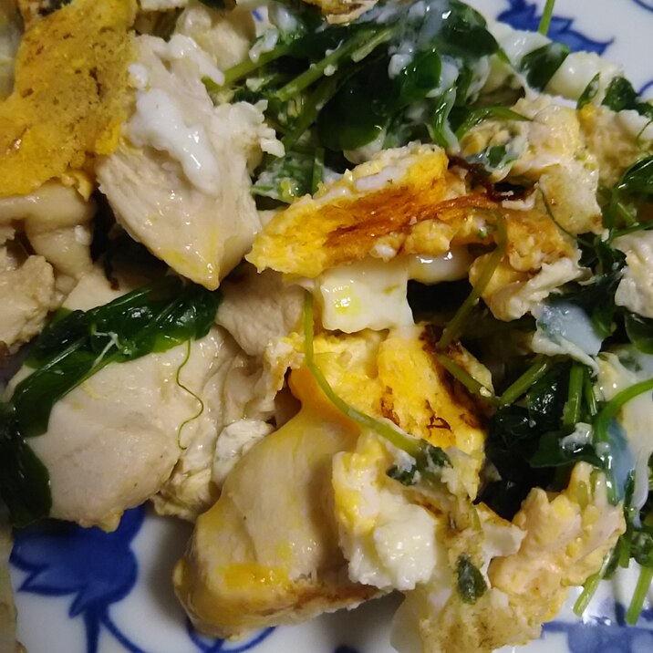 豆苗と鶏むね肉の卵炒め レシピ 作り方 By こころママ 楽天レシピ 豆苗と鶏むね肉の卵炒め レシピ 作り方 By こころママ 楽天レシピ